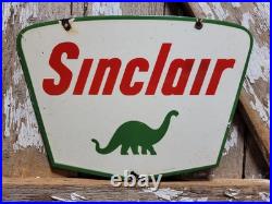Vintage Sinclair Porcelain Sign Gasoline Motor Oil Service Pump Plate Petroliana