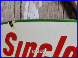 Vintage Sinclair Porcelain Sign Gasoline Motor Oil Service Pump Plate Petroliana