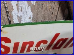 Vintage Sinclair Porcelain Sign Gasoline Motor Oil Service Pump Plate Petroliana