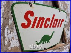 Vintage Sinclair Porcelain Sign Gasoline Motor Oil Service Pump Plate Petroliana