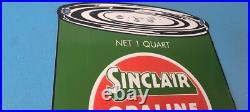 Vintage Sinclair Porcelain Sign Motor Oil Can Porcelain Advertisement Sign Vintage Sinclair Porcelain Sign Motor Oil Can Porcelain Advertisement Sign