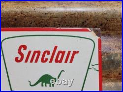 Vintage Sinclair Porcelain Sign Old Gas Pump Plate Motor Oil Service Mechanic