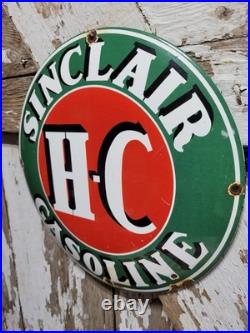 Vintage Sinclair Porcelain Sign Old Motor Oil Curved Gas Pump Plate Garage 12 Vintage Sinclair Porcelain Sign Old Motor Oil Curved Gas Pump Plate Garage 12