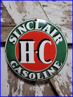 Vintage Sinclair Porcelain Sign Old Motor Oil Curved Gas Pump Plate Garage 12 Vintage Sinclair Porcelain Sign Old Motor Oil Curved Gas Pump Plate Garage 12