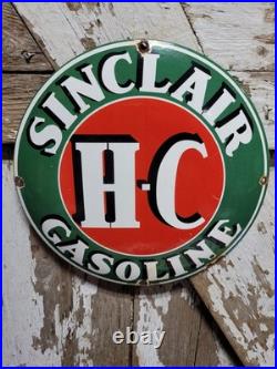 Vintage Sinclair Porcelain Sign Old Motor Oil Curved Gas Pump Plate Garage 12 Vintage Sinclair Porcelain Sign Old Motor Oil Curved Gas Pump Plate Garage 12