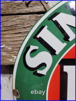 Vintage Sinclair Porcelain Sign Old Motor Oil Curved Gas Pump Plate Garage 12 Vintage Sinclair Porcelain Sign Old Motor Oil Curved Gas Pump Plate Garage 12