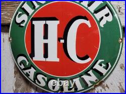 Vintage Sinclair Porcelain Sign Old Motor Oil Curved Gas Pump Plate Garage 12 Vintage Sinclair Porcelain Sign Old Motor Oil Curved Gas Pump Plate Garage 12