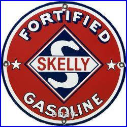 Vintage Skelly Gasoline Porcelain Sign Gas Station Pump Plate Motor Oil Lubester