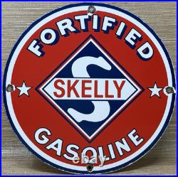 Vintage Skelly Gasoline Porcelain Sign Gas Station Pump Plate Motor Oil Lubester
