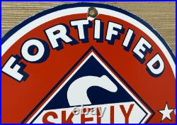Vintage Skelly Gasoline Porcelain Sign Gas Station Pump Plate Motor Oil Lubester