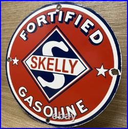 Vintage Skelly Gasoline Porcelain Sign Gas Station Pump Plate Motor Oil Lubester