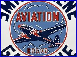 Vintage Smith-o-lene Porcelain Sign Gas Station Pump Plate Motor Oil Service