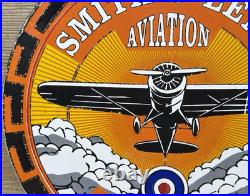 Vintage Smith-o-lene Porcelain Sign Gas Station Pump Plate Motor Oil Service