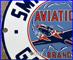 Vintage Smith-o-lene Porcelain Sign Gas Station Pump Plate Motor Oil Service