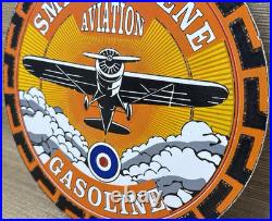 Vintage Smith-o-lene Porcelain Sign Gas Station Pump Plate Motor Oil Service