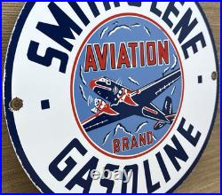 Vintage Smith-o-lene Porcelain Sign Gas Station Pump Plate Motor Oil Service