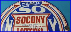 Vintage Socony Gasoline Sign Motor Oil Porcelain Gas Pump Station Sign Vintage Socony Gasoline Sign Motor Oil Porcelain Gas Pump Station Sign