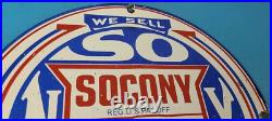 Vintage Socony Gasoline Sign Motor Oil Porcelain Gas Pump Station Sign Vintage Socony Gasoline Sign Motor Oil Porcelain Gas Pump Station Sign