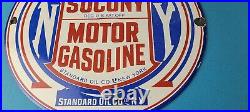 Vintage Socony Gasoline Sign Motor Oil Porcelain Gas Pump Station Sign Vintage Socony Gasoline Sign Motor Oil Porcelain Gas Pump Station Sign