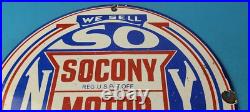Vintage Socony Gasoline Sign Motor Oil Porcelain Gas Pump Station Sign Vintage Socony Gasoline Sign Motor Oil Porcelain Gas Pump Station Sign