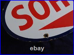 Vintage Sohio Gasoline / Motor Oil Porcelain Gas Pump Sign