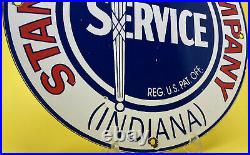 Vintage Standard Oil Indiana Porcelain Sign Motor Oil Gas Pump Plate Gasoline