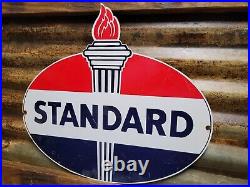 Vintage Standard Oil Sign Torch Motor Lube Gas Station Service Garage Amoco Fuel
