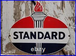 Vintage Standard Oil Sign Torch Motor Lube Gas Station Service Garage Amoco Fuel