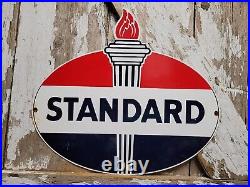 Vintage Standard Oil Sign Torch Motor Lube Gas Station Service Garage Amoco Fuel