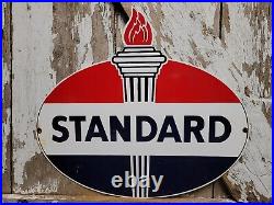 Vintage Standard Oil Sign Torch Motor Lube Gas Station Service Garage Amoco Fuel