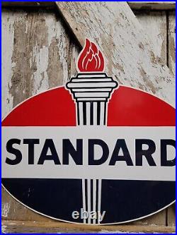 Vintage Standard Oil Sign Torch Motor Lube Gas Station Service Garage Amoco Fuel