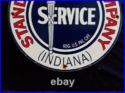 Vintage Standard Oil (indiana) Gasoline / Motor Oil Porcelain Gas Pump Sign