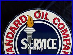 Vintage Standard Oil (indiana) Gasoline / Motor Oil Porcelain Gas Pump Sign