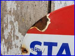 Vintage Standard Porcelain Sign Torch Motor Oil Gas Station Service Amoco 12 Vintage Standard Porcelain Sign Torch Motor Oil Gas Station Service Amoco 12