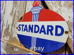 Vintage Standard Porcelain Sign Torch Motor Oil Gas Station Service Amoco 12 Vintage Standard Porcelain Sign Torch Motor Oil Gas Station Service Amoco 12