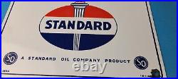 Vintage Standard Red Crown Sign Porcelain Torch Gas Motor Oil Pump Plate Sign