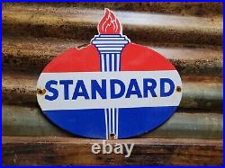 Vintage Standard Sign Torch Motor Oil Lube Gas Station Service Amoco Garage 12