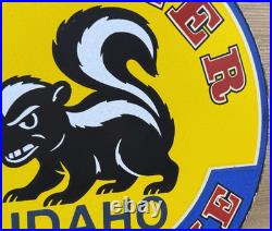 Vintage Stinker Gasoline Porcelain Sign Skunk Gas Station Service Motor Oil