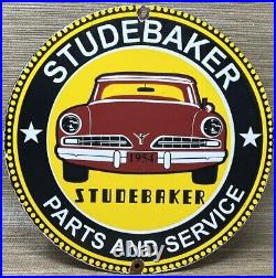 Vintage Studebaker Porcelain Service Sign Gas Station Pump Motor Oil Dealership