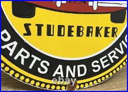 Vintage Studebaker Porcelain Service Sign Gas Station Pump Motor Oil Dealership