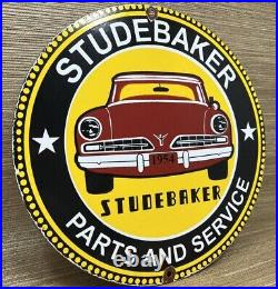 Vintage Studebaker Porcelain Service Sign Gas Station Pump Motor Oil Dealership