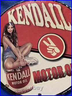 Vintage Style Kendall Motor Oil 12 Inch Porcelain Sign