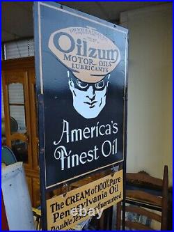Vintage Style Oilzum Motor Oils Porcelain Sign Gas Oil Pump Plate Dealer 28x 20