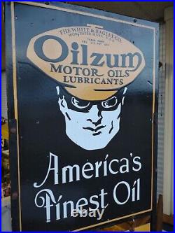Vintage Style Oilzum Motor Oils Porcelain Sign Gas Oil Pump Plate Dealer 28x 20