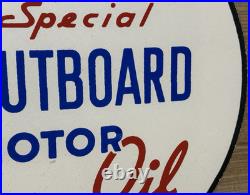 Vintage Sunoco Gasoline Porcelain Sign Dealership Gas Station Motor Oil Blue