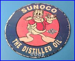 Vintage Sunoco Gasoline Sign Porcelain, Metal, Motor Oil Gas Pump Plate Sign