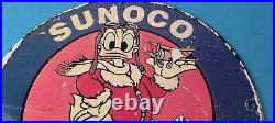 Vintage Sunoco Gasoline Sign Porcelain, Metal, Motor Oil Gas Pump Plate Sign