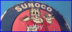 Vintage Sunoco Gasoline Sign Porcelain, Metal, Motor Oil Gas Pump Plate Sign