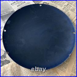 Vintage Sunoco Motor Oil Walt Disney 12 Inch Convex Porcelain Enamel Sign