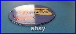 Vintage Sunoco Motor Oils Porcelain 6 Mickey Mouse Gas Service Pump Sign